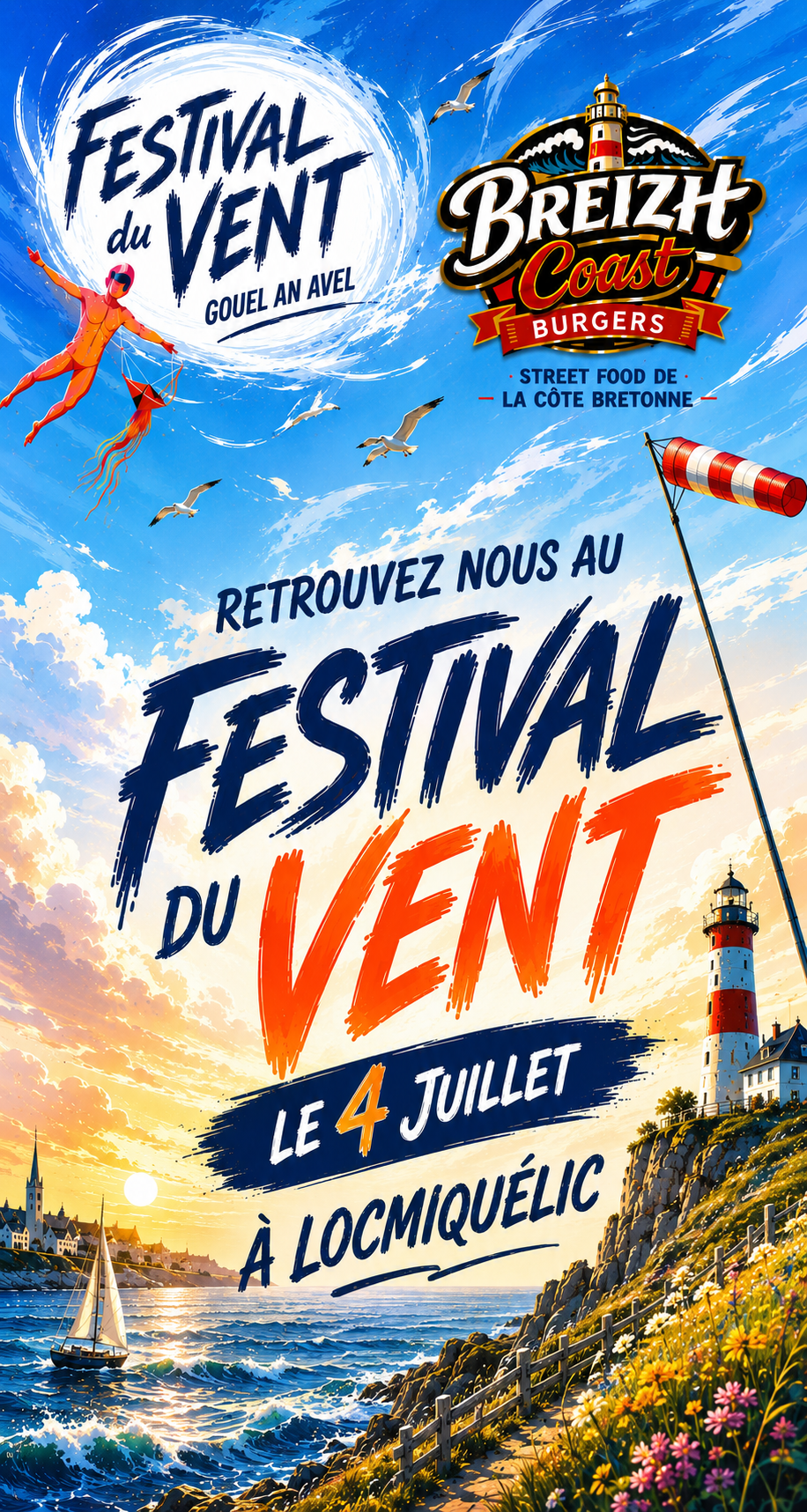 Affiche du Festival du Vent — 4 juillet à Locmiquélic